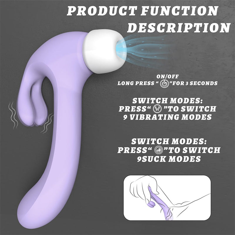 2 In 1 Rabbit Sucking Hammer Vibrator – product view 4
