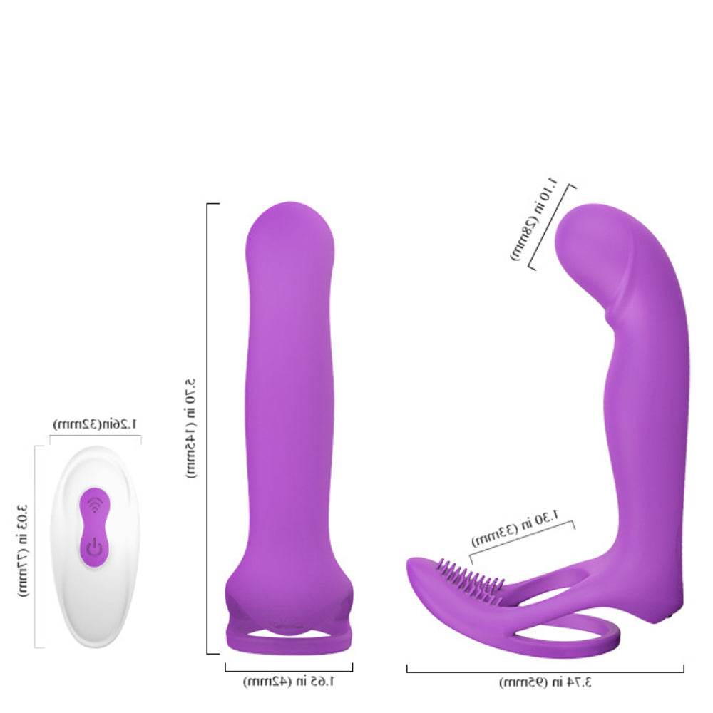 9 Frequency Silicone Vibrating Dildos with Vibrating Penis Ring – product view 6