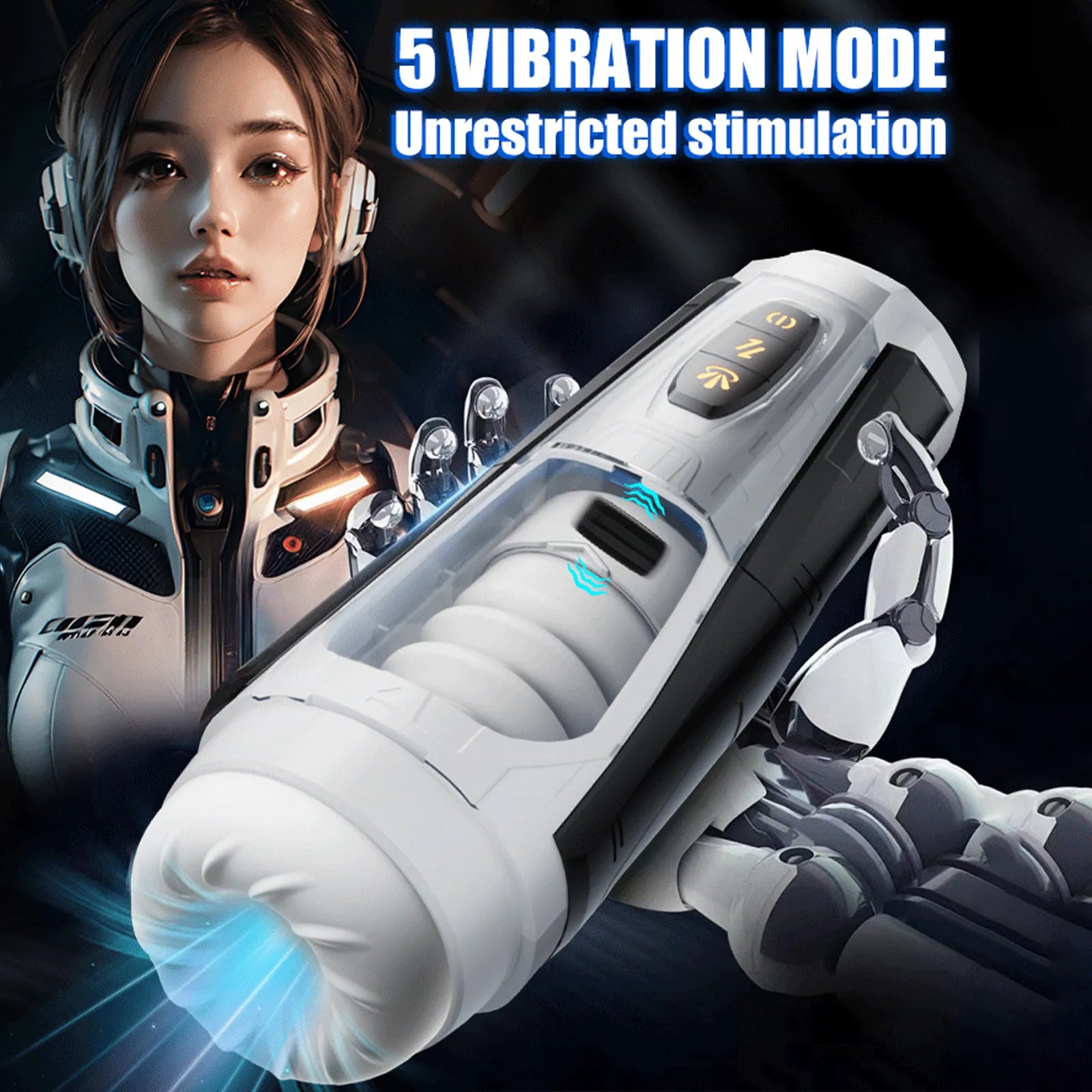 Male Stroker 7 Thrust & Rotate Modes , Lifelike USB Recharge with 3D Real Texture Sleeve with Voice Adult Sex Toy for Men – product view 2