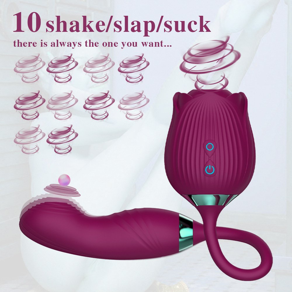 The Rose Vibrator for Women with Retractable Vibrating Egg – product view 2