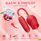 Rose Vibrator Tongue Licking Nipple Vibrator with Thrusting Vibrator – product view 3