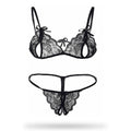 Uxol Women's Sexy Lace Sheer Panties Bra Panty Set - Combo of 2
