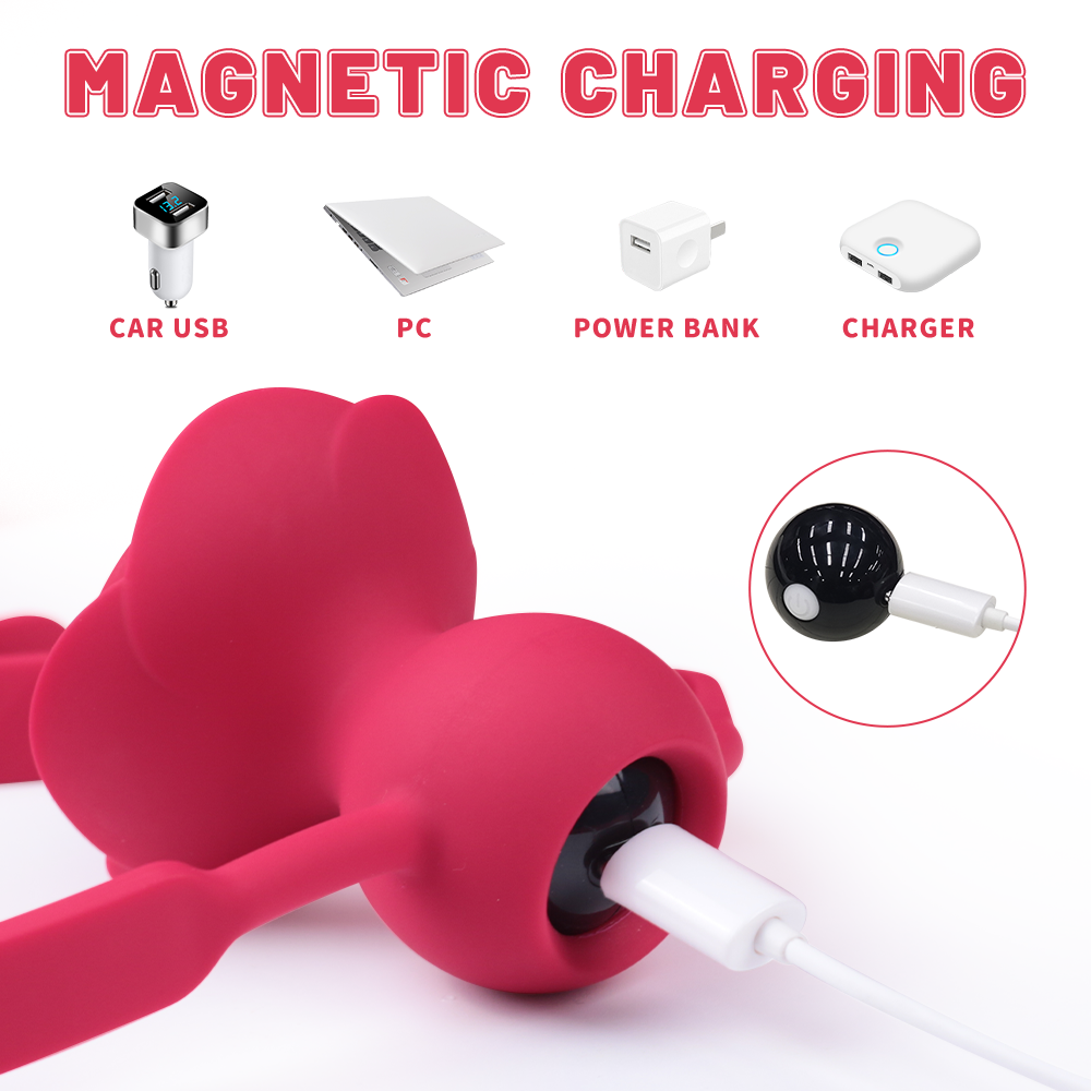9-Frequency Vibrating Rose Gag With Removable Vibrator – product view 7