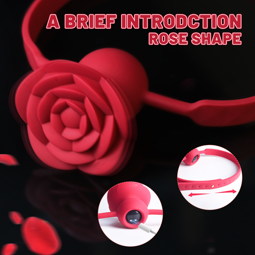 9-Frequency Vibrating Rose Gag With Removable Vibrator – product view 5