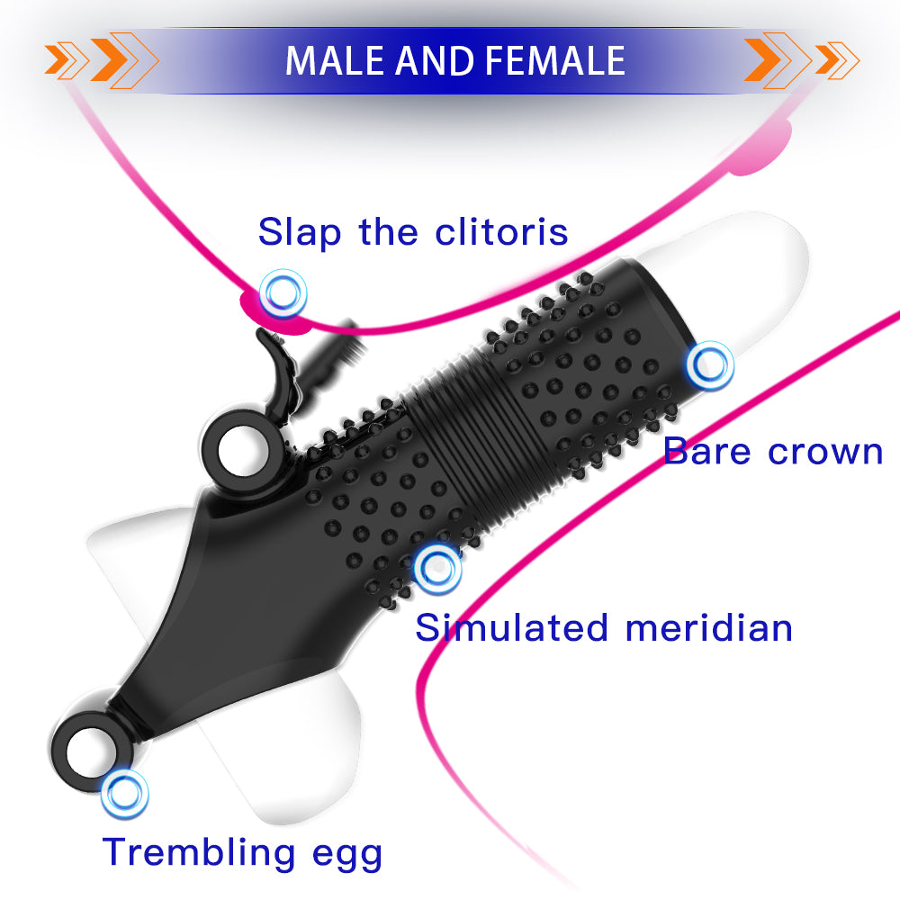 Uxol Silicone Textured Erection Transparent Vibrating Penis Sleeve – product view 13