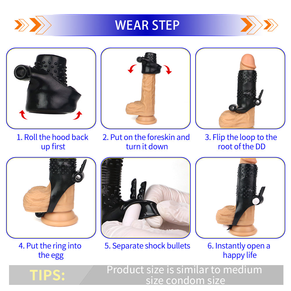 Uxol Silicone Textured Erection Transparent Vibrating Penis Sleeve – product view 17