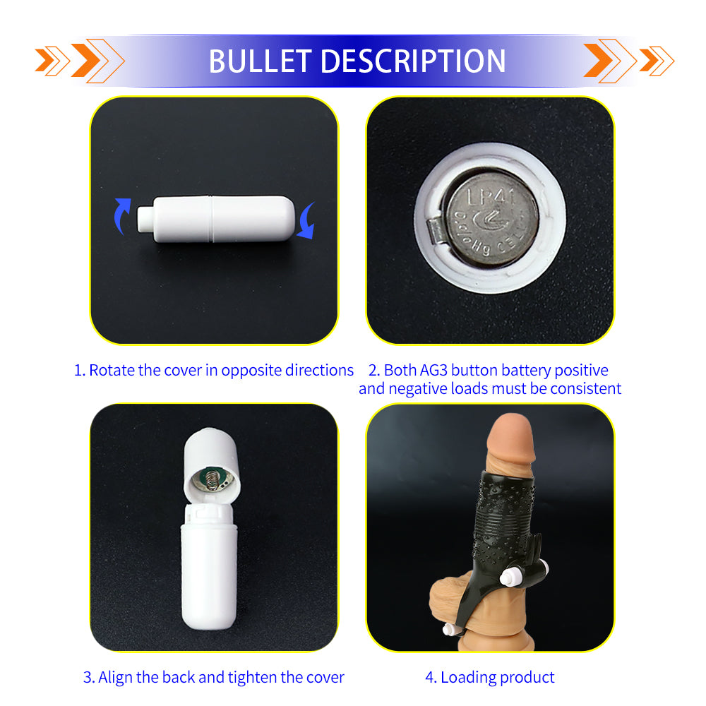 Uxol Silicone Textured Erection Transparent Vibrating Penis Sleeve – product view 18