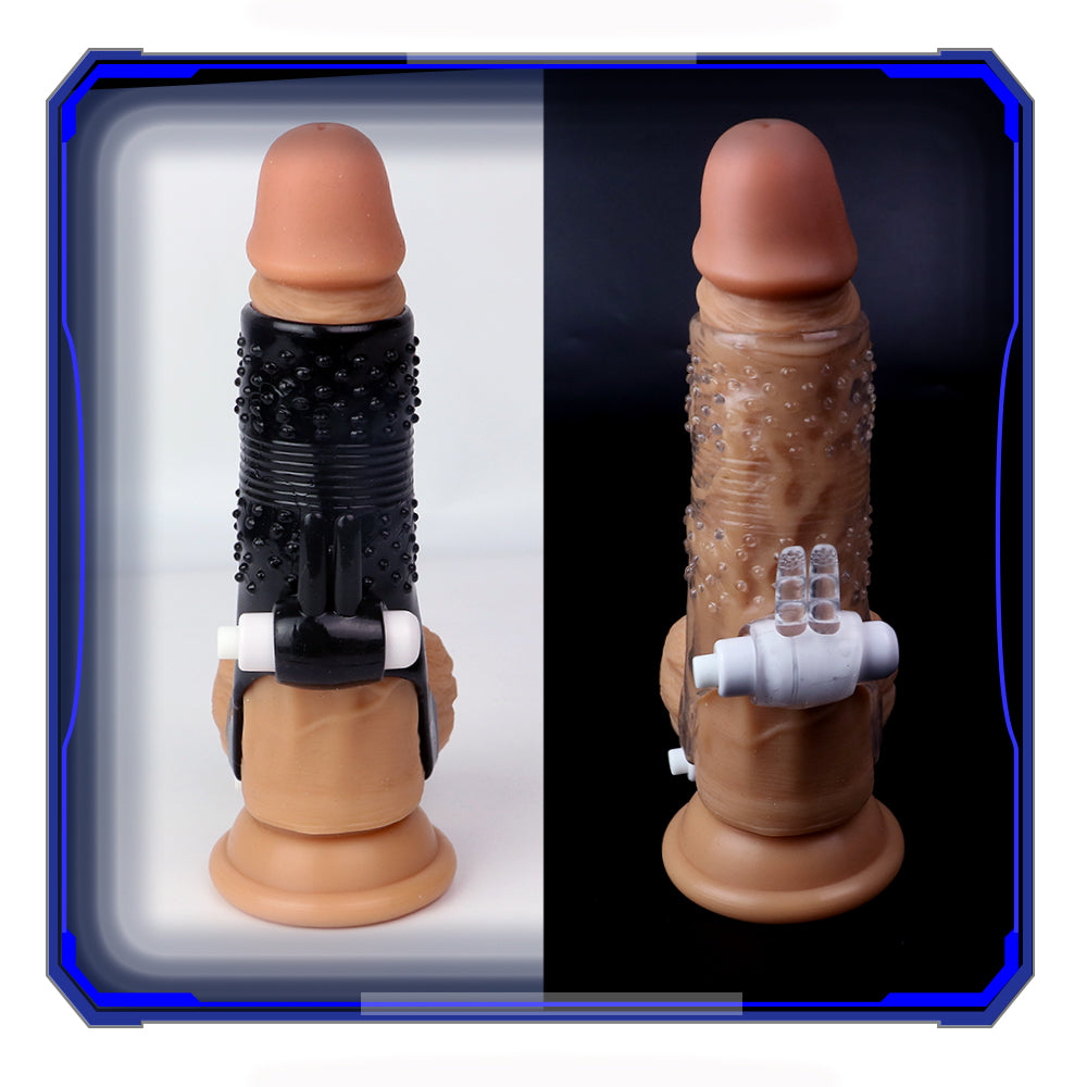 Uxol Silicone Textured Erection Transparent Vibrating Penis Sleeve – product view 21