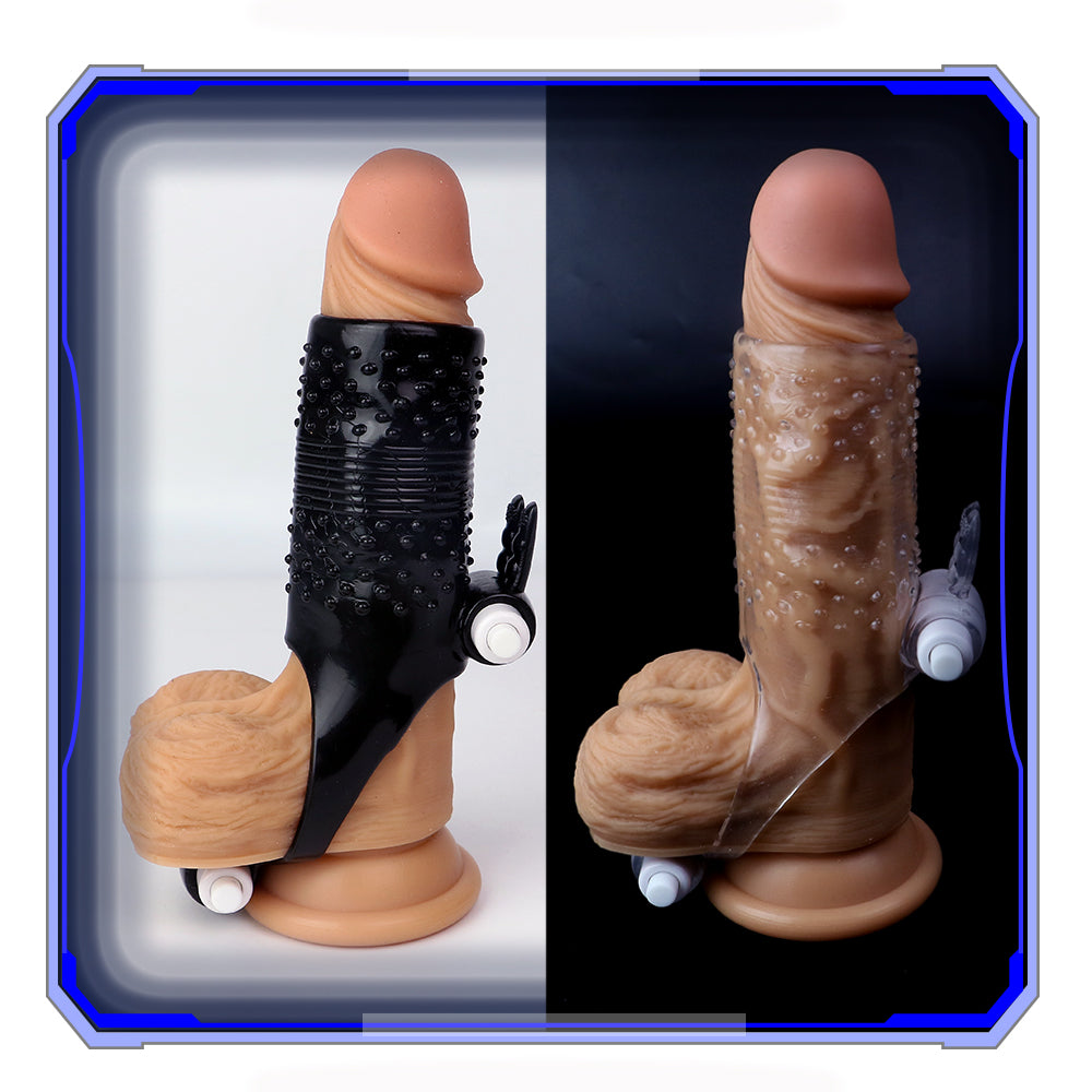 Uxol Silicone Textured Erection Transparent Vibrating Penis Sleeve – product view 19