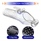 Uxol Silicone Textured Erection Transparent Vibrating Penis Sleeve – product view 9