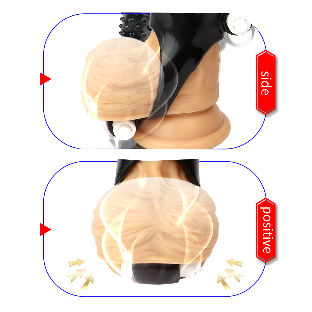 Uxol Silicone Textured Erection Transparent Vibrating Penis Sleeve – product view 12