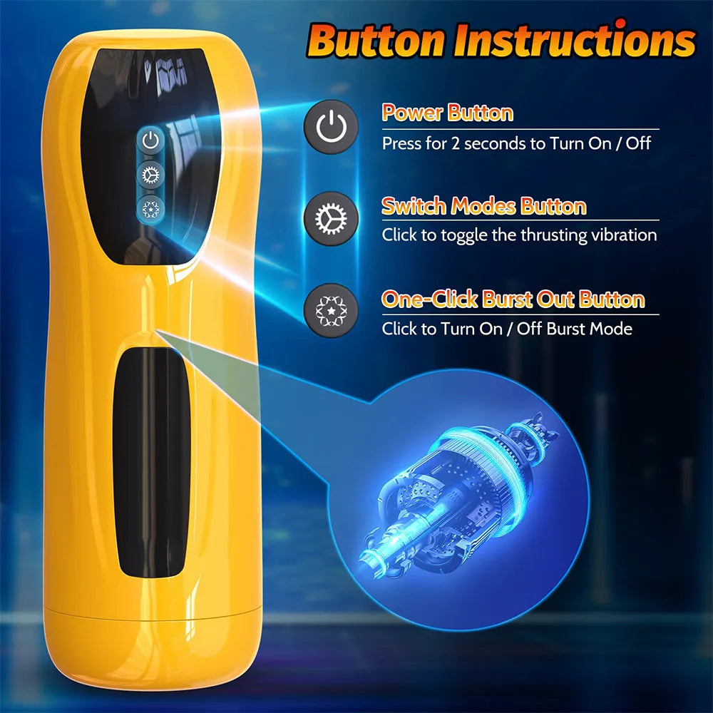 Fully Automatic Rotating And Sucking Telescopic Bumblebee Aircraft Male Stroker — product image 4