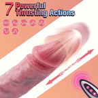 6.1 in Realistic Brown Thrusting Dildo Vibrator Remote Control