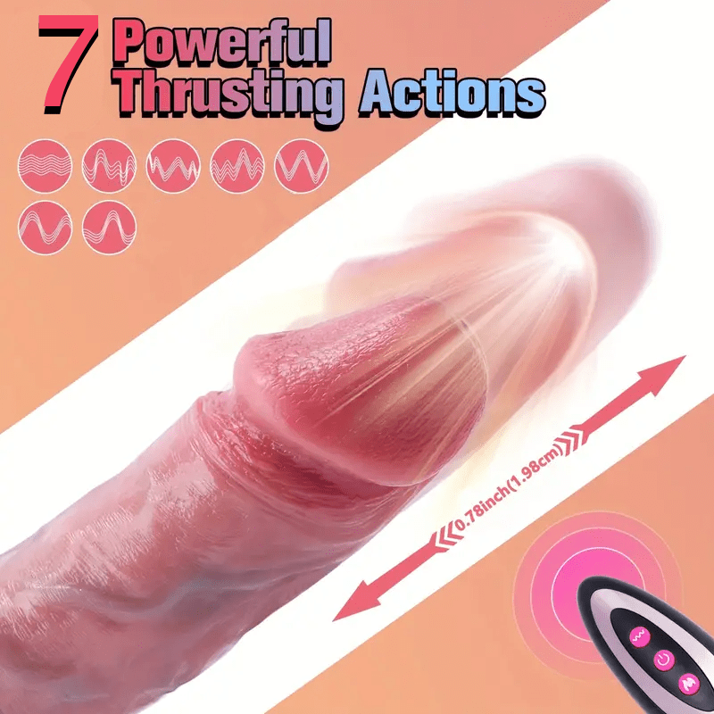 6.1 in Realistic Brown Thrusting Dildo Vibrator Remote Control