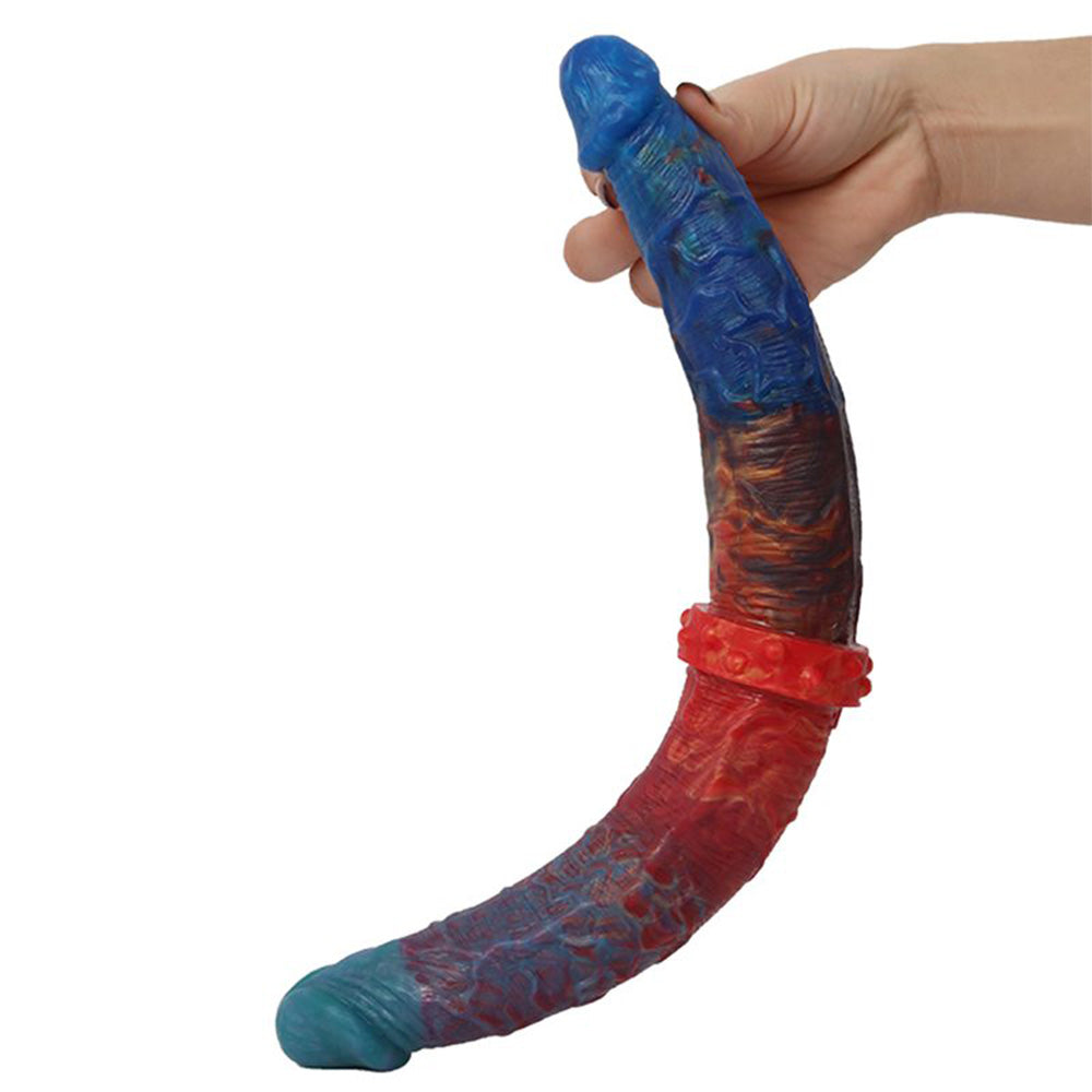 Colorful Double-Ended Liquid Silicone Anal Plug Dildo – product view 9