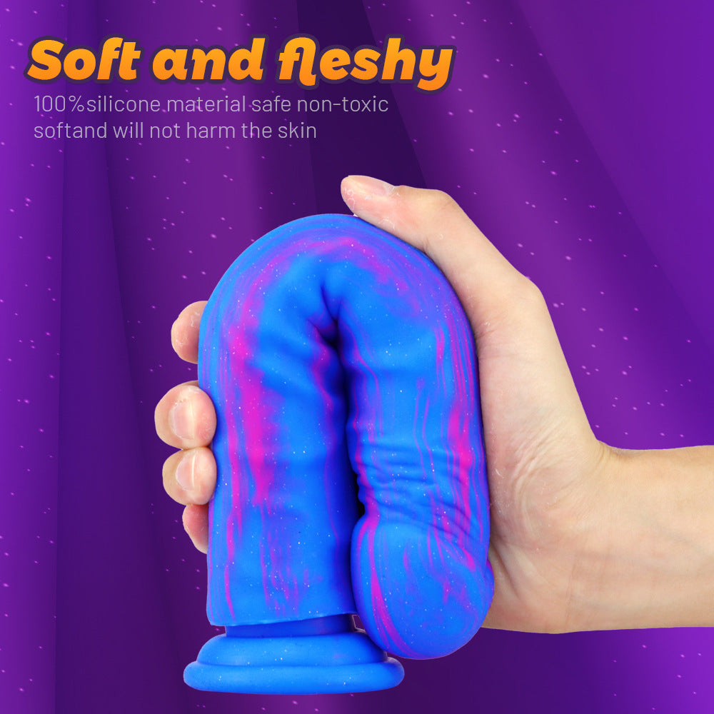 Blue Silicone Simulated Butt Plug Dildo – product view 4