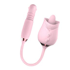 Purple Rose Toy Rotating Pearls Telescopic Tongue-licking Vibrator
