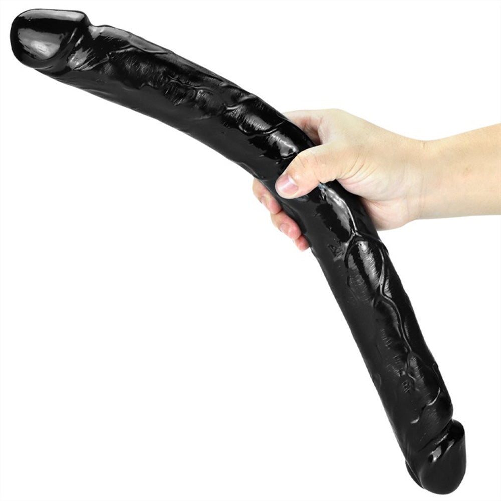 18 Inch Black Lesbian Double Ended PVC Dildo – product view 10