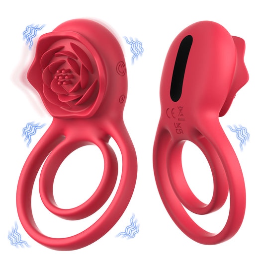 Rosurge Remote Dual-Ring Rose Massager - male masturbator featuring remote control, quiet, rechargeable