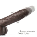 6.7 in K05 Emulated Black Coffee Masculine Wireless Telescopic Rotating Vibrating Rod Dildo