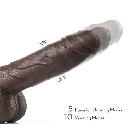 6.7 in K05 Emulated Black Coffee Masculine Wireless Telescopic Rotating Vibrating Rod Dildo