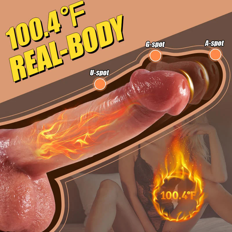 9 Vibrating 3 Thrusting Swinging Heating Lifelike Dildo for Women – product view 3