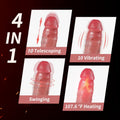 6.6 in Vibrating Thrusting Swing Thick Long Lifelike Dildo With Remote Control