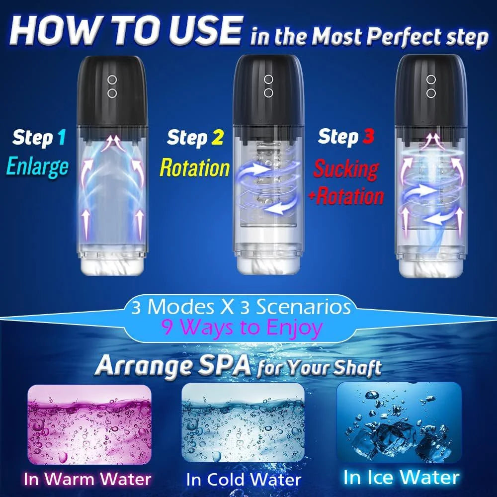 2 In 1 Automatic 7 Sucking Swivel Male Waterproof Male Stroker — product image 4