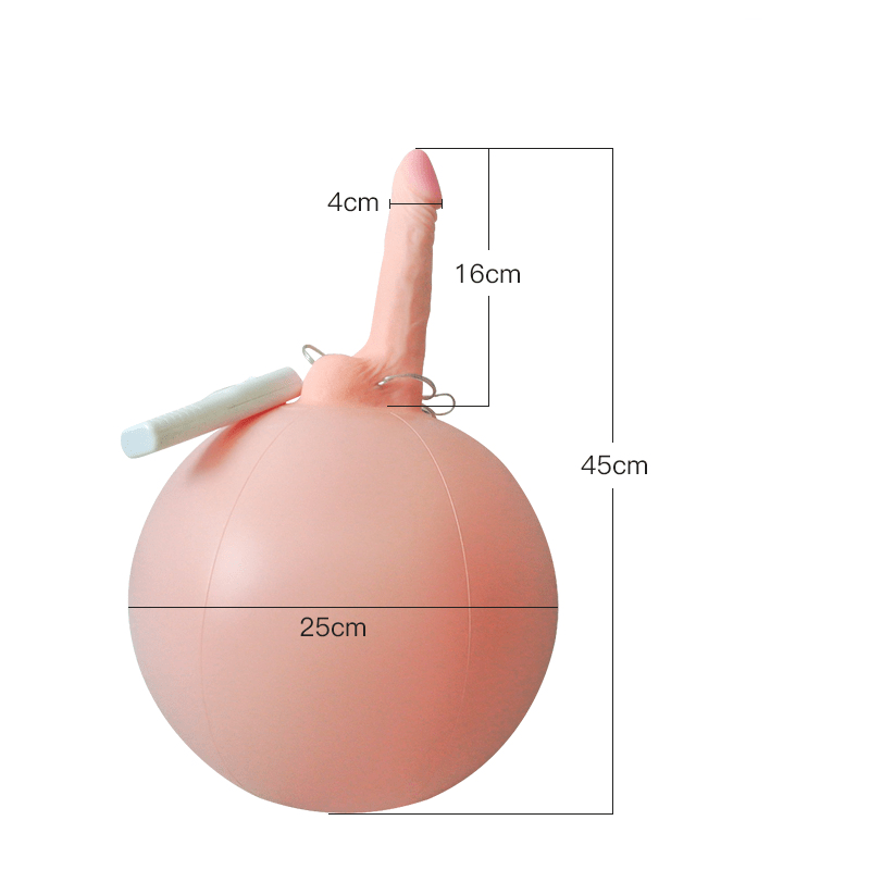 6.3 in Bouncy Inflatable Sex Ball with Remote Control Vibrating Realistic Dildo