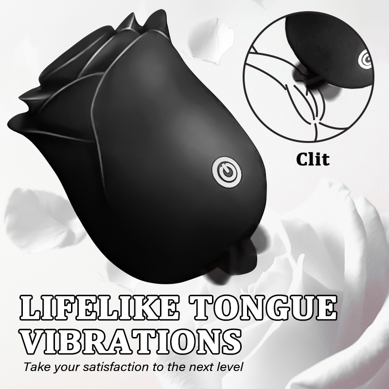 Self-Care Set for Black Rose 2-in-1 Suction & Tongue-Style Massager Set