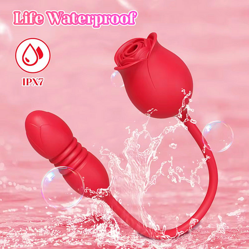 DualVibe - Compact Rose Massager with Air Suction & Vibe