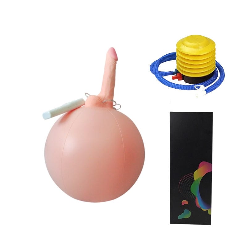 6.3 in Bouncy Inflatable Sex Ball with Remote Control Vibrating Realistic Dildo
