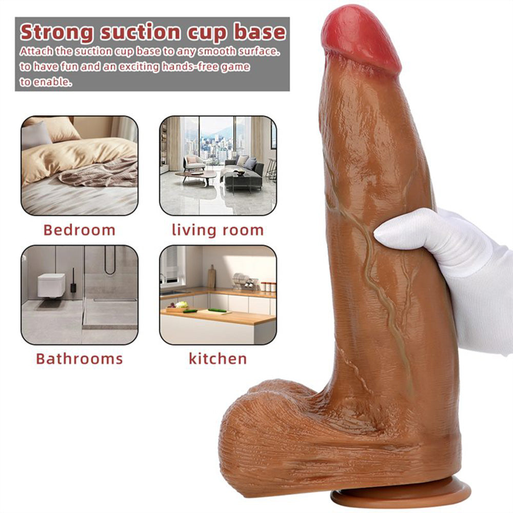 The Safest Material Green Veined Liquid Silicone Double Hardness Simulation Oversized Dildo – product view 5