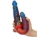 Colorful Double-Ended Liquid Silicone Anal Plug Dildo – product view 2