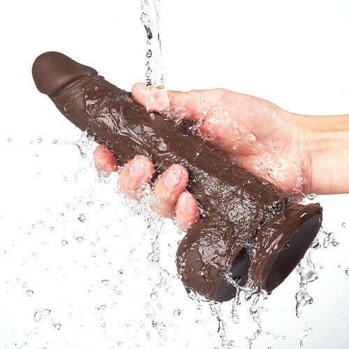 6.7 in K05 Emulated Black Coffee Masculine Wireless Telescopic Rotating Vibrating Rod Dildo