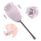 Silicone Rose Vibrator With Tongue Licking for Women