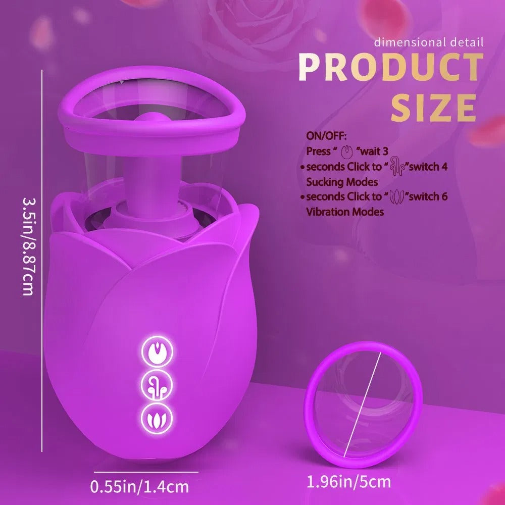 Vortex - 3-in-1 Upgraded Rose Toy Suction & Tongue