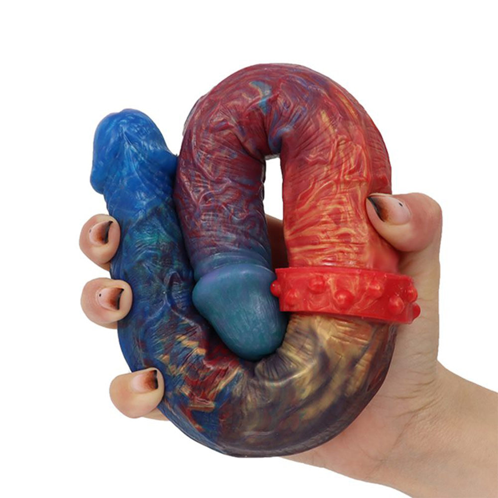 Colorful Double-Ended Liquid Silicone Anal Plug Dildo – product view 5