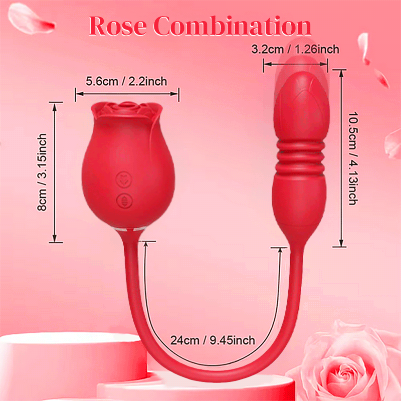 DualVibe - Compact Rose Massager with Air Suction & Vibe