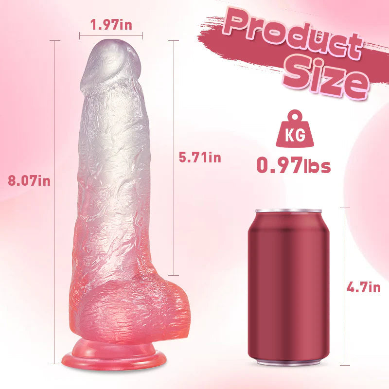 Crystal Jelly Dildo With Strong Suction Cup Huge Dildo 8 Inch – product view 6