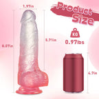 Crystal Jelly Dildo With Strong Suction Cup Huge Dildo 8 Inch – product view 6