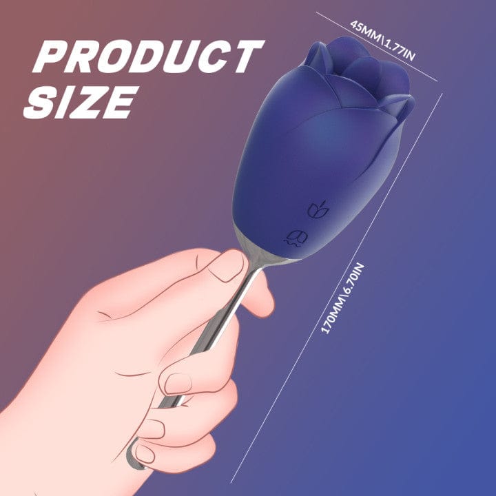 Silicone Rose Vibrator With Tongue Licking for Women