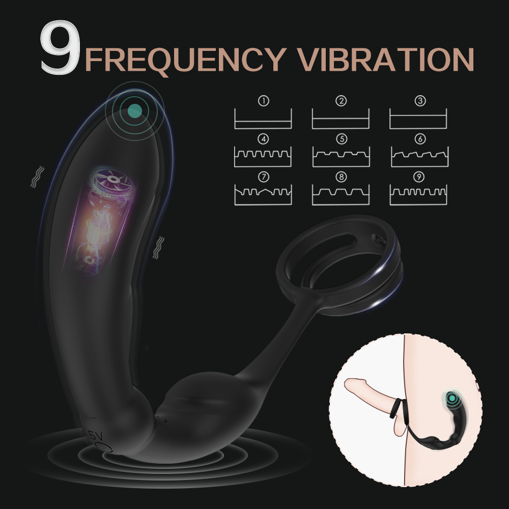 9 Frequency Prostate Massage Penis Anal Plug – product view 3