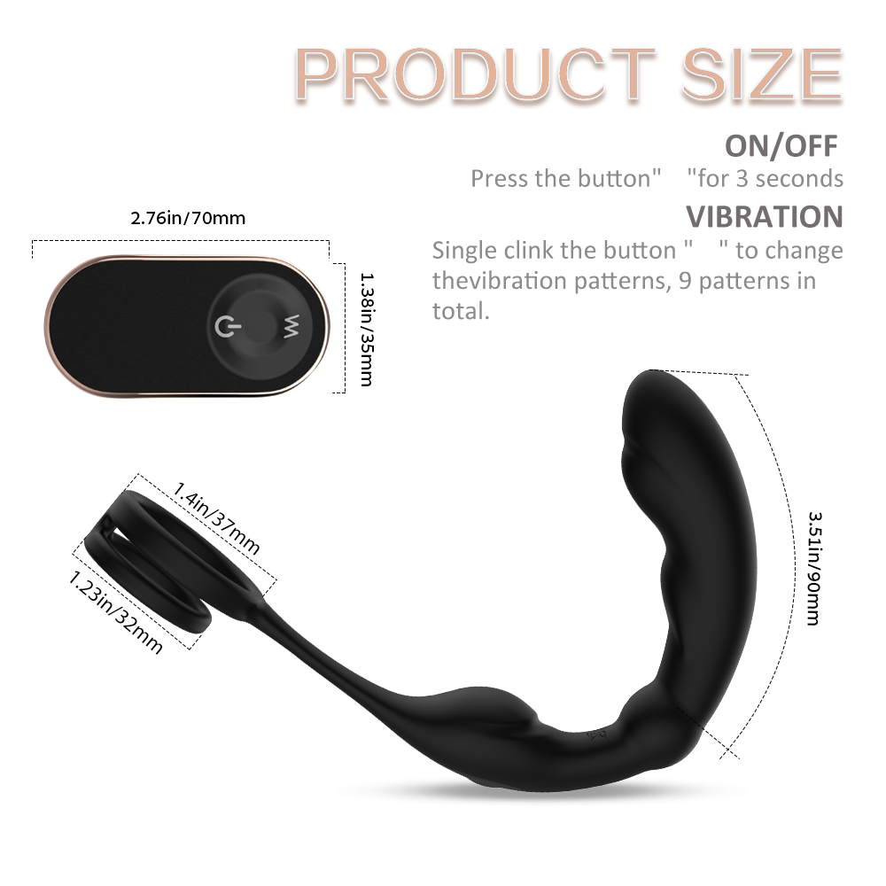 9 Frequency Prostate Massage Penis Anal Plug – product view 6