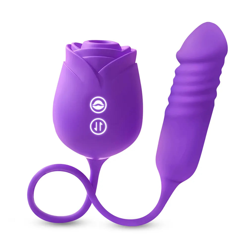 Rose Mary dual stimulation rose toy in purple