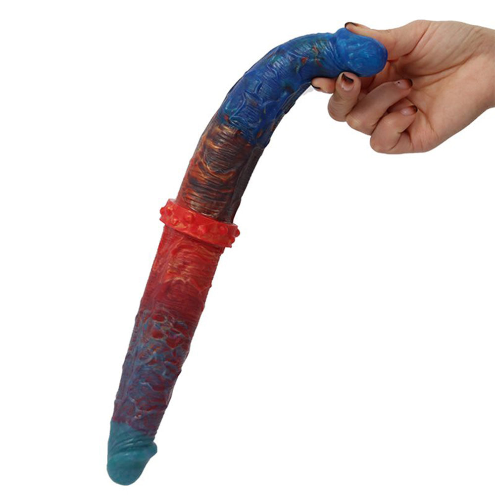 Colorful Double-Ended Liquid Silicone Anal Plug Dildo – product view 8