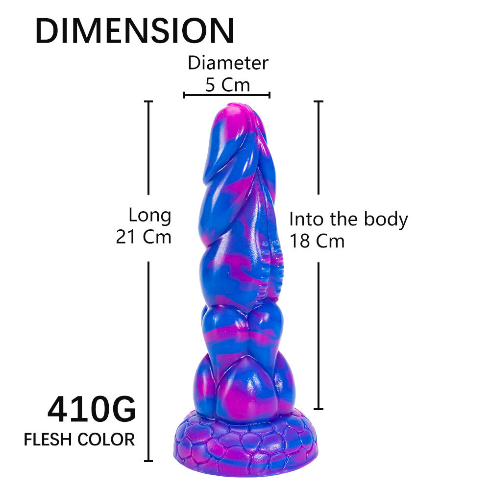 Special Shaped Mixed Color Liquid Silicone Manual Dildo – product view 8