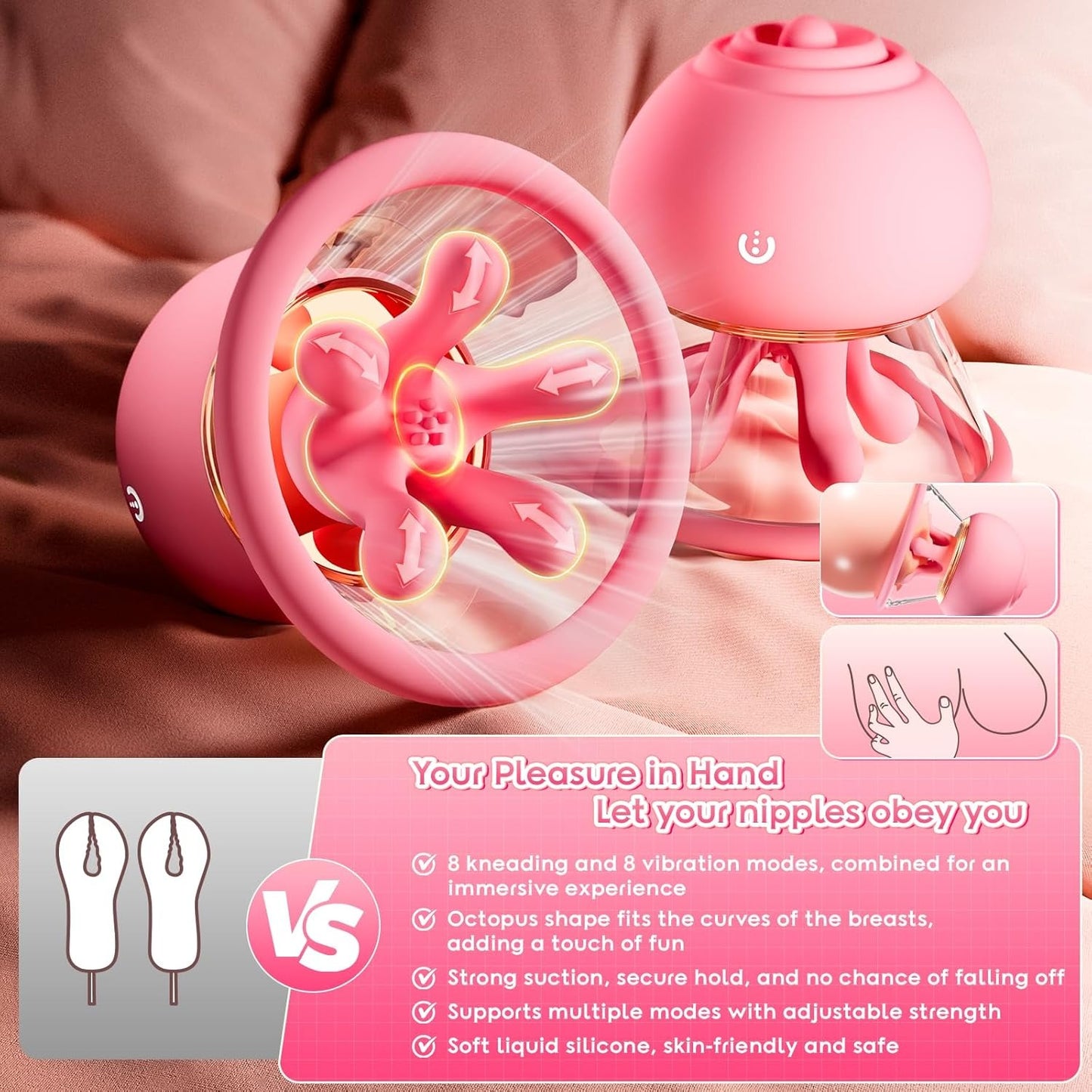 Nipbloom - 1 Piece Kneading & Suction Chest Toy