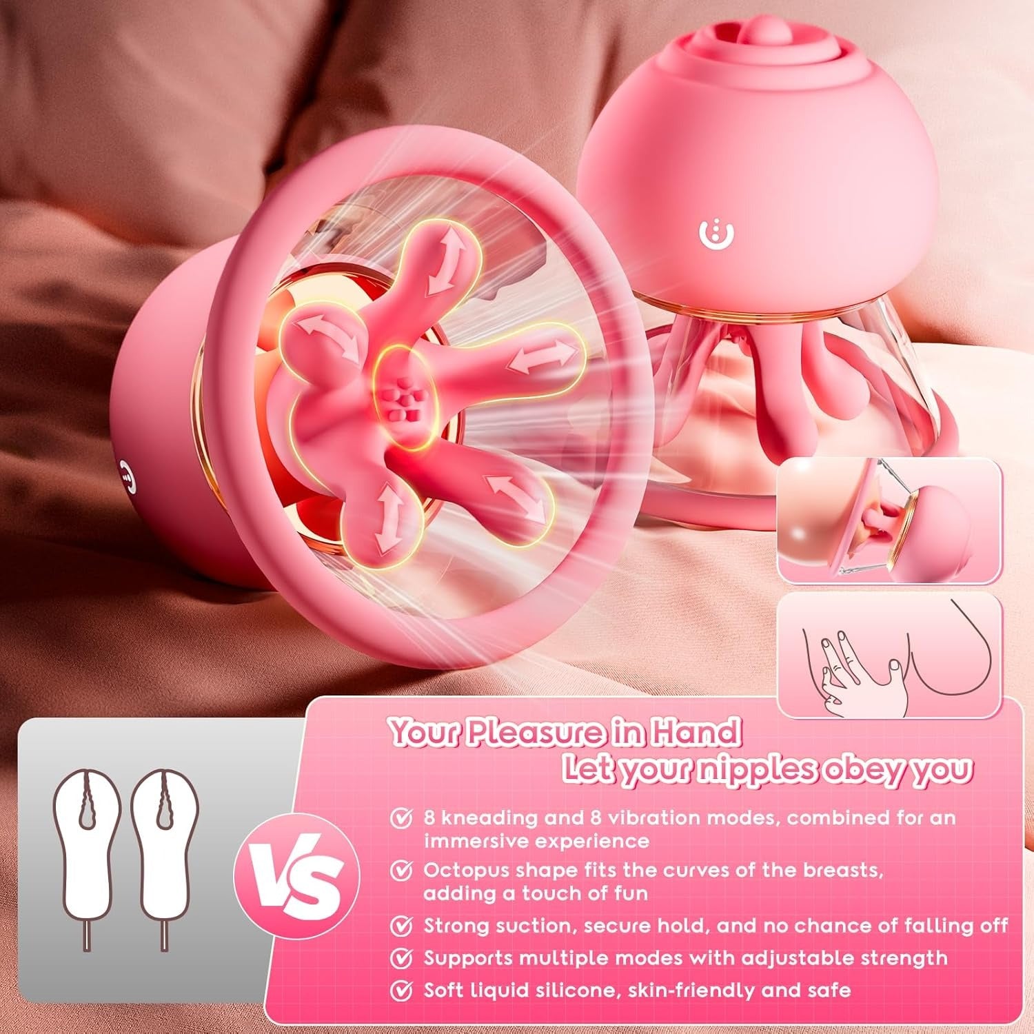 Nipbloom - 1 Piece Kneading & Suction Chest Toy