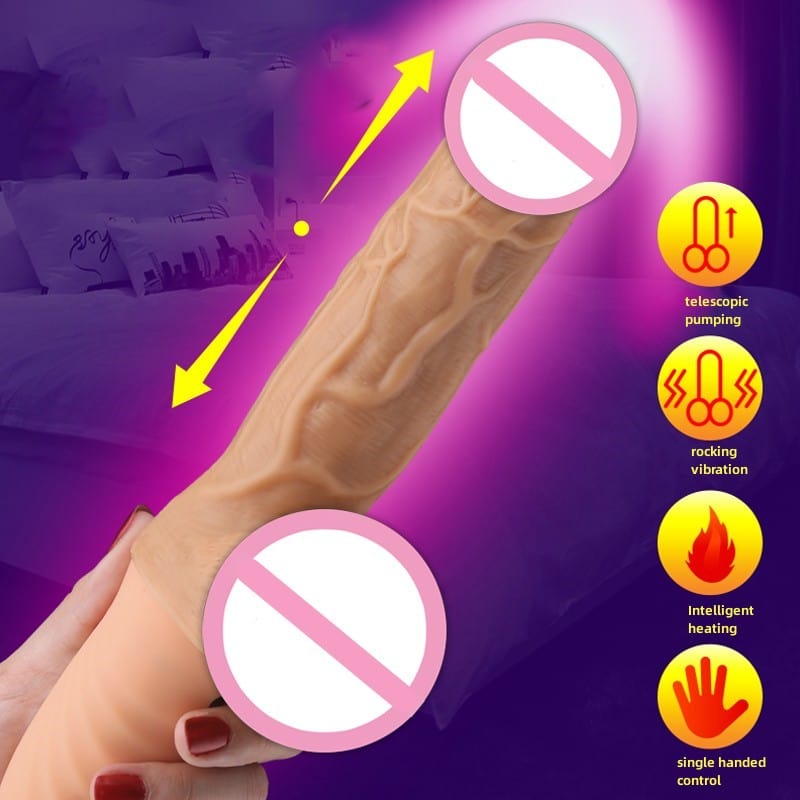 Women Telescopic Cannon King Automatic Vibration Heating Simulation Dildo